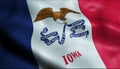 State of Iowa Waving Flag in 3D Royalty Free Stock Photo