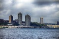 State Island at Sunrise. Picture taken from Staten Island Ferry Royalty Free Stock Photo