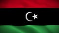 Libya flag waving animation, perfect looping, 4K video background, official colors