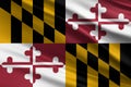 Maryland flag with fabric texture, official colors, 3D illustration Royalty Free Stock Photo