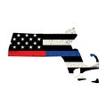 State of Massachusetts Police and Firefighter Support Flag Illustration