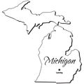 State of Michigan Outline Royalty Free Stock Photo