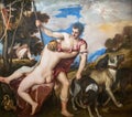 State Museum of Fine Arts named after AS Pushkin -Tiziano Vecellio, Venus and Adonis Royalty Free Stock Photo