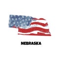 State of Nebraska. United States Of America. Vector illustration Royalty Free Stock Photo