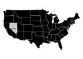 State Nevada on USA territory map. White background. Vector illustration