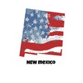 State of New Mexico. United States Of America. Vector illustration. Watercolor texture of USA flag. Royalty Free Stock Photo