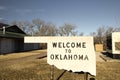 State Of Oklahoma Welcome Sign Royalty Free Stock Photo