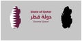 State of Qatar Map Design - Flag and Silhouette Royalty Free Stock Photo