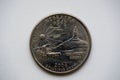 1/4 Dollar `Washington Quarter` Nebraska Royalty Free Stock Photo