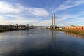 SR 509 Cable-Stayed Bridge in Tacoma in Washington state Royalty Free Stock Photo