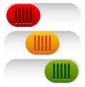 3 state slider buttons - Power off, standby, power on buttons Royalty Free Stock Photo