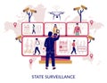 State surveillance vector concept for web banner, website page