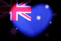 Heart shaped flag. State symbol of Australia. For the design and illustration of relationships and feelings. The concept of love,