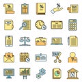 State tax regulation icons set vector color