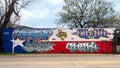 State of Texas themed mural by unidentified artist in Dallas, Texas