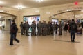 State Troopers and MTA K-9 unit at Grand Central Terminal Royalty Free Stock Photo