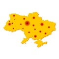 State of Ukraine, map of the distribution of coronavirus. Vector graphics