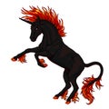 State unicorn black and firel on white