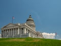 State of Utah Capitol hill complex in Salt Lake City, historic exterior rotunda dome interior, house, senate and soupreme court Royalty Free Stock Photo