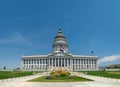 State of Utah Capitol hill complex in Salt Lake City, historic exterior rotunda dome interior, house, senate and soupreme court Royalty Free Stock Photo