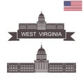 State of West Virginia. State Capitol of West Virginia. Charleston Royalty Free Stock Photo