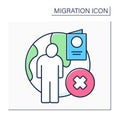 Stateless person color icon