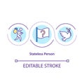 Stateless person concept icon