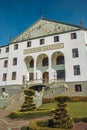 Stately facade of Salton Winery building