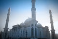 Stately mosque on the winter sky background Royalty Free Stock Photo