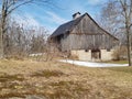 Stately old vintage barn in fall Royalty Free Stock Photo