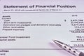 Statement of financial position Royalty Free Stock Photo