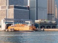 The Staten Island Ferry at the South Ferry terminal in Manhatta Royalty Free Stock Photo