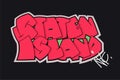 Staten Island New York City graffiti style hand drawn lettering. Decorative vector text Royalty Free Stock Photo