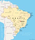 States of Brazil, federative units with their capitals, political map Royalty Free Stock Photo