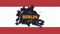 6 of 16 states of Germany with a name, capital and detailed vector Berlin map for printing posters, postcards and t-shirts