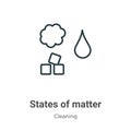 States of matter outline vector icon. Thin line black states of matter icon, flat vector simple element illustration from editable Royalty Free Stock Photo