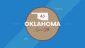 46 of 50 states of the United States with a name, nickname, and date admitted to the Union, Detailed Vector Oklahoma Map for