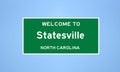 Statesville, North Carolina city limit sign. Town sign from the USA. Royalty Free Stock Photo