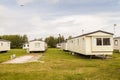 Static caravan holiday homes at U. K. holiday park. Royalty Free Stock Photo