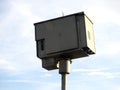 A static cutting edge traffic radar, speed trap camera ready to flash vehicles that exceeds the speed limit Royalty Free Stock Photo