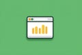 Distorted Icon Displayed in a Web Browser Tab on a Solid Green Background Highlighting Data Visualization Elements Royalty Free Stock Photo