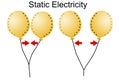 Static electricity with balloon with different charges Royalty Free Stock Photo