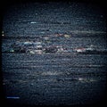 Static-filled screen displaying pixelated visual noise with horizontal lines. The screen Royalty Free Stock Photo