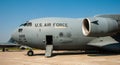 Static parking lot MAKS-2007. United States Air Force USAF. Large military transport aircraft McDonnell Douglas Boeing C-17 Royalty Free Stock Photo