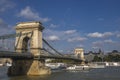 Static shot of the Chain Bridge in Budapest