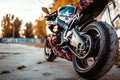 static shot of a motorcycle with bold graphics on the wheel fairing