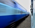 Static Train vs. Super Fast Train - Indian Railways Royalty Free Stock Photo