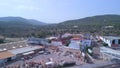 doku Drug hub in club discotheque Amnesia ibiza. Fantastic aerial view flight