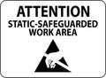 Static Warning Sign Attention - Static-Safeguarded Work Area Royalty Free Stock Photo