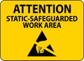 Static Warning Sign Attention - Static-Safeguarded Work Area Royalty Free Stock Photo